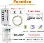 4 Pack 60LED Christmas Battery Operated Fairy Lights with Remote, 8 Modes String Lights with Timer, Dimmable, Memory Function, Waterproof Twinkle Lights for Outdoor Indoor Christmas Decor(Cool White)