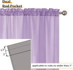 Aiyufeng Light Purple Sheer Curtain Panels Pair Sold 84 Inch Length, Light Filtering Window Curtain Drapes Treatment for Kitchen, Bedroom/Children Room, Voile Top Dual Rod Pocket, 40x84", Pack of 2