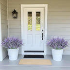 TURNMEON 20 Bundles Artificial Lavender Flowers for Outdoors, UV Resistant Fake Plants Artificial Plastic Faux Plants for Home Window Box Planter Porch Gardens Cemetery Summer Decor(Gray Purple)