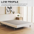 7 Inch Metal Bed Frame Queen Size, Compatible with Most Brand Box Spring Or Mattress, 9-Leg Support Bed Base, Headboard Attachable, Noise-Free, Easy Assembly, Black