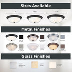 DESIGNERS FOUNTAIN Reedley 2-Lights Flush Mount Ceiling Light, 11 Inch Lighting Fixture for Kitchen, Bedroom, Bathroom, and Hallway, Matte Black with Etched Glass, 1257S-MB-W