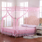 Twin Canopy Bed Curtains - 4 Corner Canopy for Beds, Bed Canopy for Girls Adults, Bedroom Decor (Twin Size, Pink)
