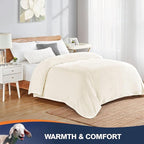Walensee Fleece Blanket Plush Throw Fuzzy Lightweight (XL-Twin Size 66x90 Cream) Super Soft Microfiber Flannel Blankets for Couch, Bed, Sofa Ultra Luxurious Warm and Cozy for All Seasons