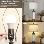 27" Industrial Farmhouse Table Lamp, Vintage Rustic Beside Lamp with USB A+C Charging Ports & AC Outlet, Modern Single Table Lamp with Frosted Glass Night Light for Bedrooms Nightstand Bronze