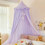 dix-rainbow Princess Decor Canopy for Kids Bed, Soft and Durable Bed Canopy for Girls Room Tent Canopy Dreamy Mosquito Net Bedding, Children Reading Nook Canopies Indoor (Purple)