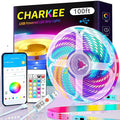 CHARKEE LED Lights 100ft USB-Powered, Music Sync RGB LED Strip Lights for Bedroom/TV Backlight/Gaming Lighting, Color Changing Bluetooth Led Lights IR Remote&App Control