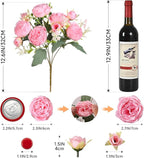 Luyue 8 Packs Peonies Artificial Flowers Vintage Faux Peony Bouquet Fake Flower for Vase Silk Floral Arrangements for Table Centerpiece Wedding Decoration Indoor Home Decor