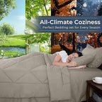 HEVUMYI Oatmeal Twin Comforter Set - 5-Piece All Season Bed in a Bag Twin, Ultra Soft Bedding Set with Comforter, Flat Sheet, Fitted Sheet, Pillowcases, Pillow Shams