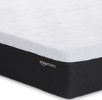 Amazon Basics Gel Memory Foam Mattress, Firm, Cooling, King Size Mattress, CertiPUR-US® Certified Foam, 80 x 76 x 12 inches, White/Dark Gray
