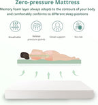 EGO White 10 Inch RV King Memory Foam RV Mattress, Cooling Gel Green Tea Mattress for RVs, Campers & Trailers, Bed in a Box, CertiPUR-US Certified, 76"×80", Medium Firm