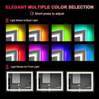 LED Mirror for Bathroom, 40"X32" with 8 RGB Backlit +3 Front Lit (Adjustable Individually), Anti-Fog, Lighted Bathroom Vanity Mirror for Wall, Shatterproof, Memory Function, Tempered Glass