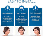 3-Way Mirror with LED Lights for Self Hair Cutting – Adjustable, Portable, 360-Degree View