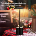 Cordless Table Lamp – 2 Pack Rechargeable Table Lamps, 5000mAh Battery Operated Lamp with 3-Color Dimmable Light, Outdoor Table Lamp for Bedroom, Restaurant, Patio, Home Décor (Black)