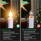 8-Pack Dusk to Dawn Electric Christmas Window Candle Lights with Shatterproof Plastic LED Bulbs, Plug-in Corded Window Candle Lamps, Auto On/Off Light Sensor, 8 Suction Cups Included, Warm White