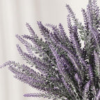 Artificial Lavender Flowers with Vase,Fake Lavender Plant Artificial in Metal Vase for Kitchen Counter Rustic Farmhouse Decor (Family,Purple)