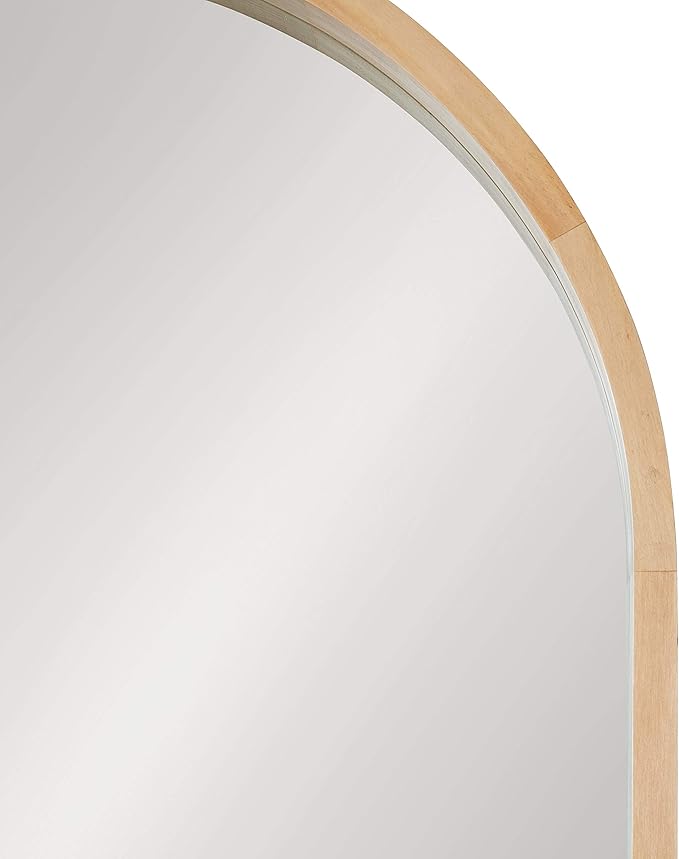 Kate and Laurel Hutton Modern Capsule Wall Mirror, 24 x 36, Natural Wood, Scandinavian Decorative Mirror for Wall