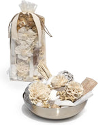 ANDALUCA 20 oz Botanical Crystal Potpourri Bag & Fragrance Vial Included Selenite Crystals, Scented (White Selenite Sandalwood)