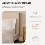 Threadmill Luxury 800 Thread Count Full Size 100% Cotton Sheets - Hotel White Sateen Weave Bed-Sheets, Better Than Egyptian Cotton, 4 Pc Solid Bed Set, Fits 16" Deep Pocket