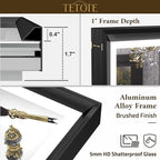 TETOTE 48x40 LED Bathroom Mirror with Lights Black Metal Frame Front & Back Light Vanity Mirror Baroque Antifog Stepless Dimmable White/Warm/Natural,CRI90+,Waterproof,Wall Mounted(Horizontal/Vertical)