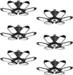 Adiding LED Garage Ceiling Light w/ 6 Deformable Panels Basement Lighting, 6 Pack, Screw into E26 E27 Bulb Socket, Beyond Bright 6000Lm High Lumen, Shop, Shed, Gym, Attic, Utility, Daylight 6500K