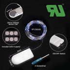 Brightown 12 Pack Led Fairy Lights Battery Operated String Lights Waterproof Silver Wire 7 Feet 20 Led Firefly Starry Moon Lights for DIY Wedding Party Bedroom Patio Christmas (12 Pack, Blue)