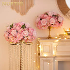 NUPTIO Flower Balls for Wedding Centerpieces - 10 Pcs 15.7 inch Diameter Fake Flower Ball Arrangement Bouquet Party Centerpieces for Tables - Pink Rose Bouquet Centerpiece Flowers for Wedding Table
