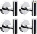 4 Pack Bath Towel Hooks, Wall Mount Towel Holder Chrome Finish Towel Rack, Heavy Duty Robe Coat Loofah Hooks for Shower, Kitchen,Hotel, Pool Tile, Brick Modern Style Decor Wall Hooks