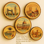 Copenhagen Denmark Souvenir – Nordic Wood Slice Plaque Gift Ideal for Scandinavian Design Lovers & Travel Collectors