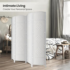 6 Panel Room Divider,6Ft Folding Privacy Screen,Tall - Extra Wide Foldable Panel Partition Wall Divider with Diamond Double-Weaved Hand-Woven Design Room Screen Divider