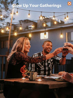 addlon 96FT(48FT*2) LED Outdoor String Lights with Edison Shatterproof Bulbs Commercial Grade Patio Cafe Light, ETL Listed Weatherproof Strand 30 Hanging Sockets for Bistro Backyard