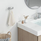 Angle Simple Towel Hook for Bathroom, SUS 304 Stainless Steel, Double Hand Towel Coat Holder for Wall, Brushed Nickel