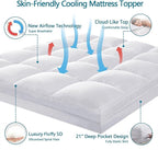 CHOKIT King Mattress Topper, Extra Thick Pillow Top Mattress Pad for Back Pain Relief, Cooling Bed Topper Mattress Cover with 8-21 Inch Deep Pocket