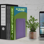 Acrimet Metal Bookends, Non-Skid Book Stand for Shelves, Heavy Duty Book Stopper, 6-7/8" H x 4" W x 4-1/2“ D, Purple, 1 Pair