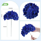 AVIVIHO 65Pcs Royal Blue Flowers Hydrangea Artificial Flowers Bulk Realistic Fake Hydrangeas Silk Flowers with Stems for Home,Weddings,Party,Table Centerpieces,Father's Day,Baby Shower Decor