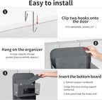 MAX Houser 4-Shelf Over The Door Hanging Organizer with 2 Metal Hooks,4 Pocket Over The Door Wall Mount Storage with Clear Windows for Baby Nursery Bathroom Closet,Bedroom,Dorm,Diapers,Kids Toys(Gray)