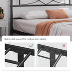 Yaheetech Metal Full Size Bed Frame, Platform Bed Frame, Mattress Foundation with Curved Design Headboard & Footboard, NO Box Spring Needed, Heavy-Duty Support, Easy Assembly, Full, Black