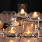 36pcs Assorted Votive Candle Holders, Glass Candle Holder for Wedding Decor, Clear Tealight Candle Holder for Table Centerpiece, and Party Decor