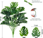 RECUTMS Artificial Palm Tree Leave Plants Faux Large Tropical Monstera Turtle Leaf Indoor Outdoor UV Resistant Fake Plant Greenery Hawaiian Luau Jungle Beach Party Home Garden Spring Summer Decoration