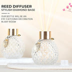4Pcs Reed Diffuser Set with Metal Golden Decoration, 3.5oz Empty Reed Diffuser Bottles with 20Pcs Reed Diffuser Sticks, Unique Design Bottles for Home and Office(Spiky Ellipsoidal)