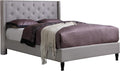 Home Life Premiere Classics Cloth Light Grey Silver Linen 51" Tall Headboard Platform Bed with Slats King- Complete Bed 5 Year Warranty Included-007
