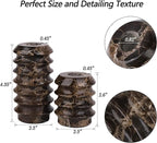 HofferRuffer Marble Candlestick Holders, Set of 2 Natural Stone Candle Holder Decorative Candle Stands for Wedding, Dinning, Party, Table Centerpieces, Fits 3/4'' Thick Candles (MarbleBrown)