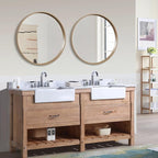 WallBeyond Round Wood Mirror, 32" Round Modern Decoration Large Circle Wall Mirror for Bathroom Living Room Bedroom Entryway, Honey
