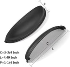 khtumeware 10 Pack 3-3/4" Drawer Pulls Matte Black Cabinet Cup Pulls Kitchen Hardware Cabinet Handles Drawer Handles Knobs 3-3/4 inch Hole Center