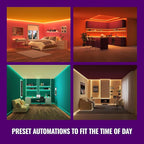 WiZ Connected Smart Light Strip - Sunset to Sunrise Automation + Preset Light Modes + Control with Voice or App, Full Color RGB, 100 ft Cut to Fit