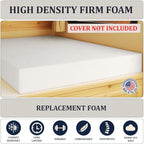 Foamma 2" x 42" x 80" High Density RV Bunk Mattress Replacement, Firm, Durable, Premium Comfort, USA Made, No Cover