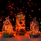 ANJAYLIA 2 Pack Orange String Lights for Halloween 30 LED Battery Operated Fairy Lights Twinkle Firefly Lights for Garden,Thanksgiving Day,Christmas Decoration