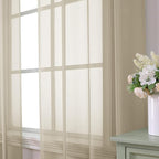 Aiyufeng Taupe Sheer Curtains 96 Inches Long 2 Panels Set, Semi Transparent Voile Rod Pocket Sheer Window Drapes for Bedroom Bed Canopy Living Room Dining Wedding Party Backdrop, 42W x 96L inch