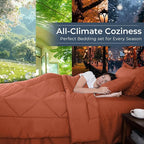 HEVUMYI Burnt Orange Twin-XL Comforter Set - 5-Piece All Season Bed in a Bag Twin-XL, Ultra Soft Bedding Set with Comforter, Flat Sheet, Fitted Sheet, Pillowcases, Pillow Shams