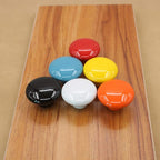 HUAMULAN 15PCS Orange Glossy Ceramic Knobs Button Round Mushroom Cabinet Dresser Vintage Pulls Door Handles Cupboard Wardrobe Drawer, Dia. 1.5 inch 38mm