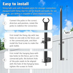4 Pack 5Ft String Light Poles,Outside String Lights,Outdoor Light Poles,Metal Poles Stand for Patio,Backyard,Deck
